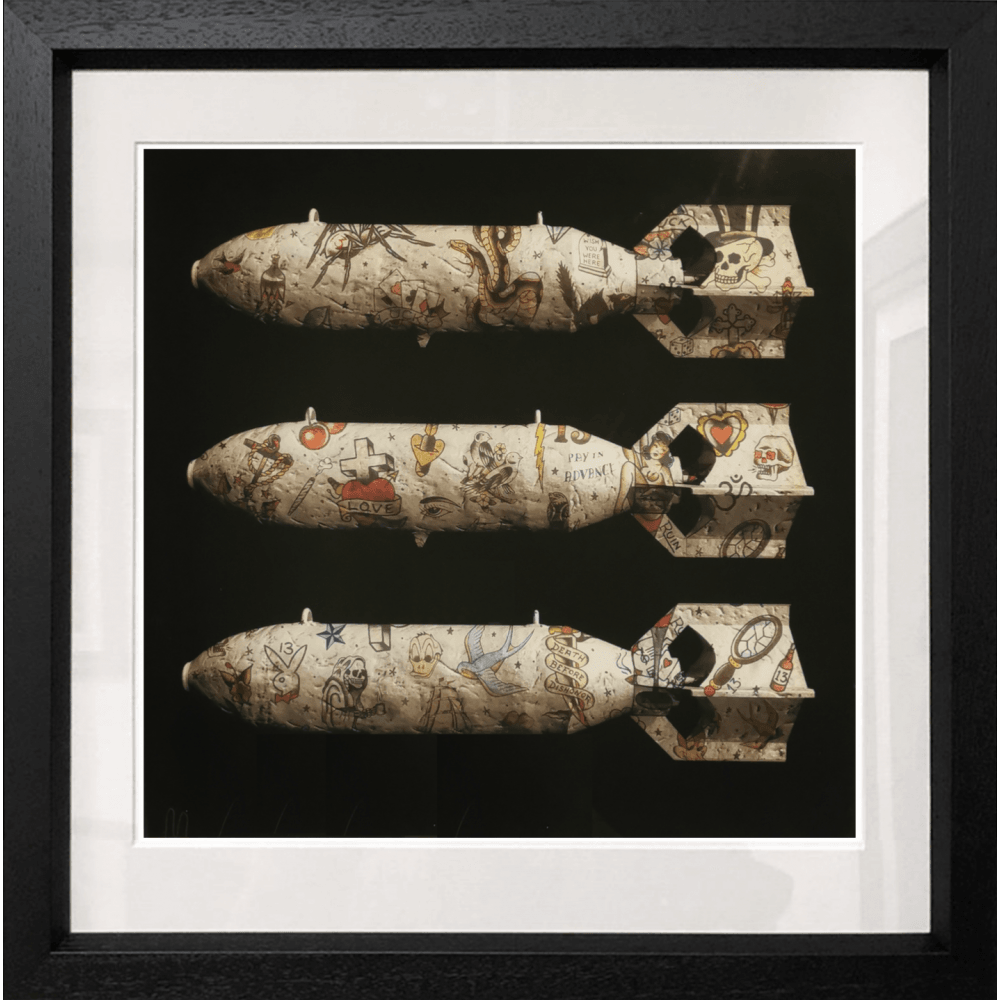 Three Bombs (Black Background/Frame)
