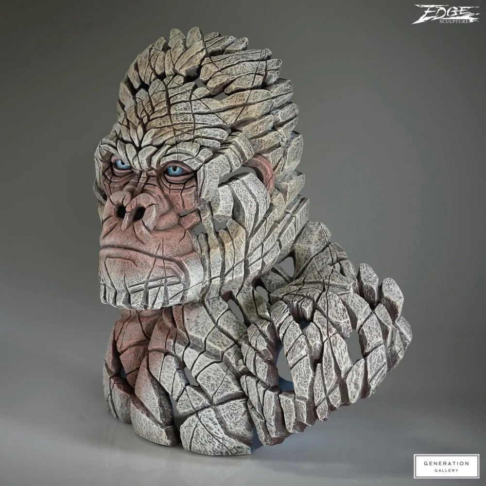 Mountain Gorilla Bust (White)