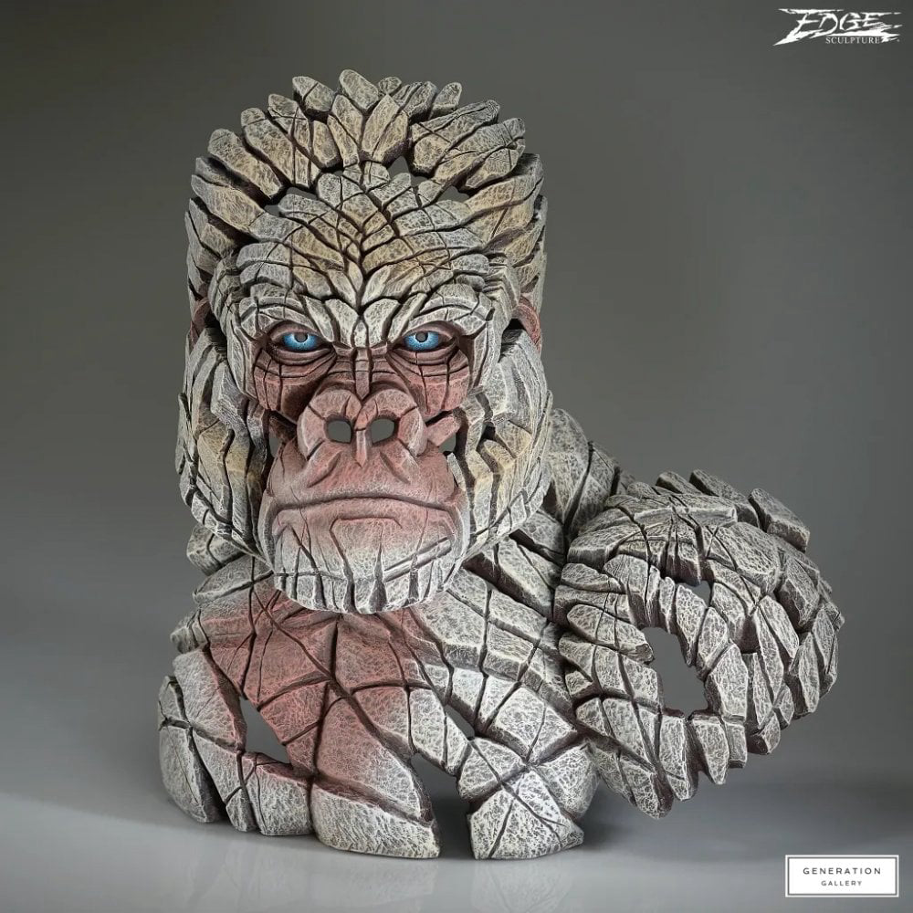 Mountain Gorilla Bust (White)
