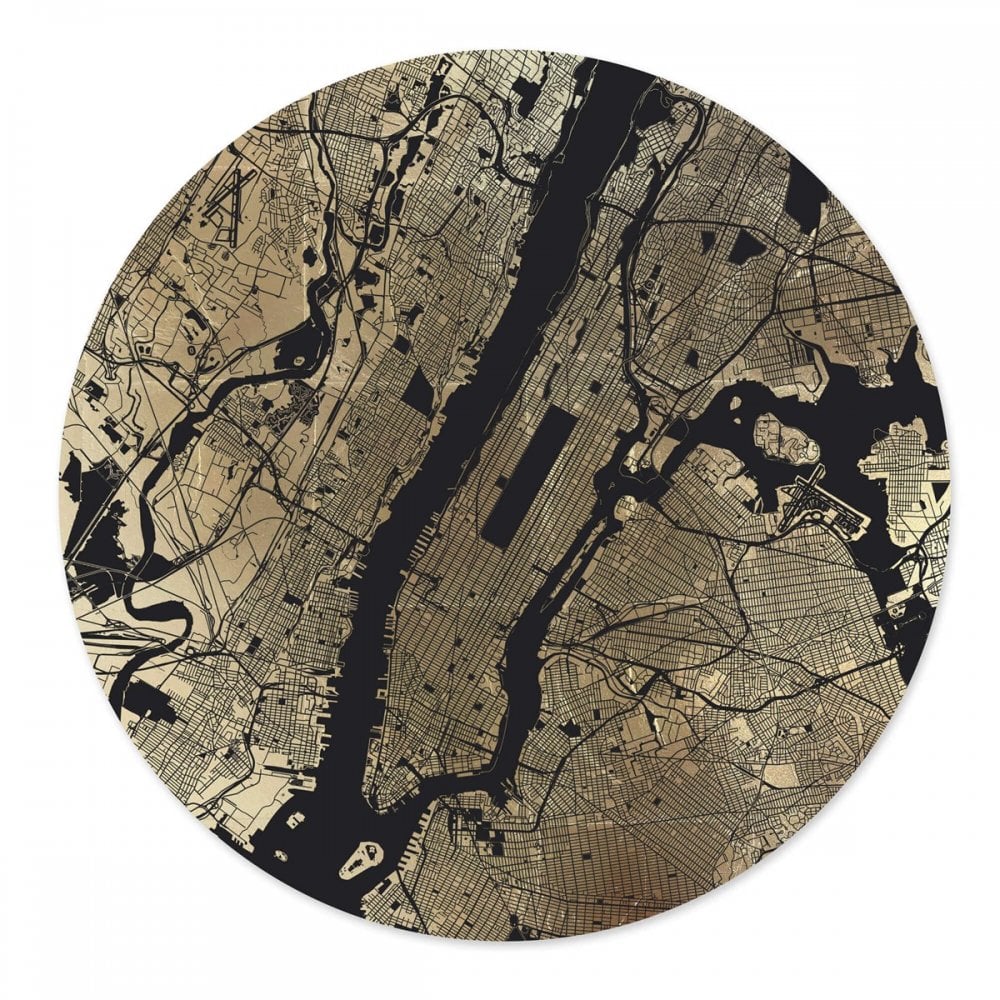 Mappa Mundi New York (Black on Gold)