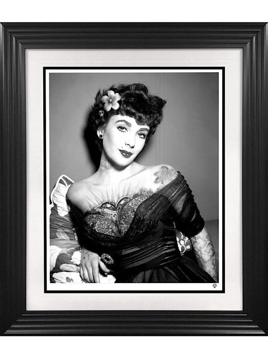 Elizabeth Taylor Tattoo (B&W)