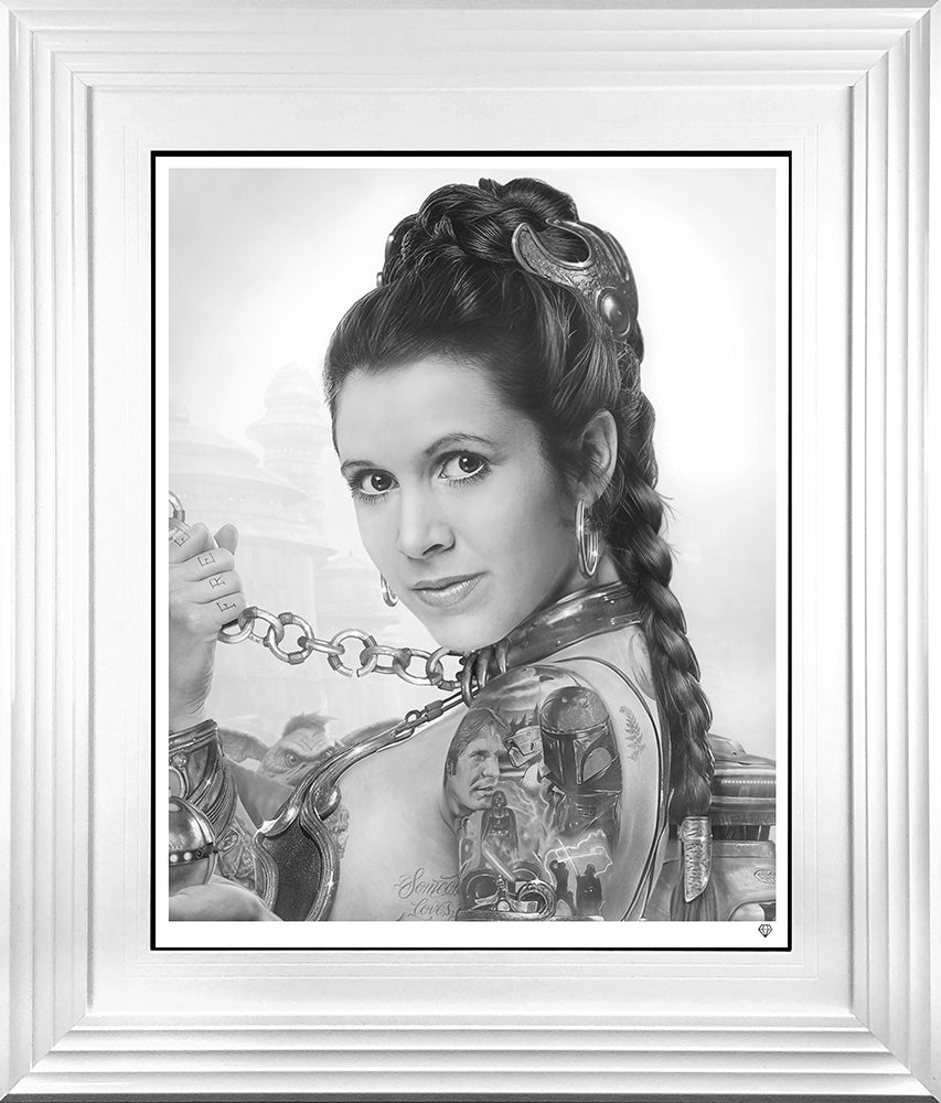 Slave Leia Tattoo (B&W Star Wars Tattoo Portrait)