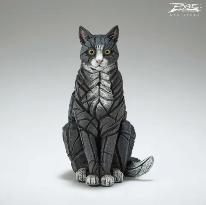 Sitting Cat - Black& White (MINIATURE)