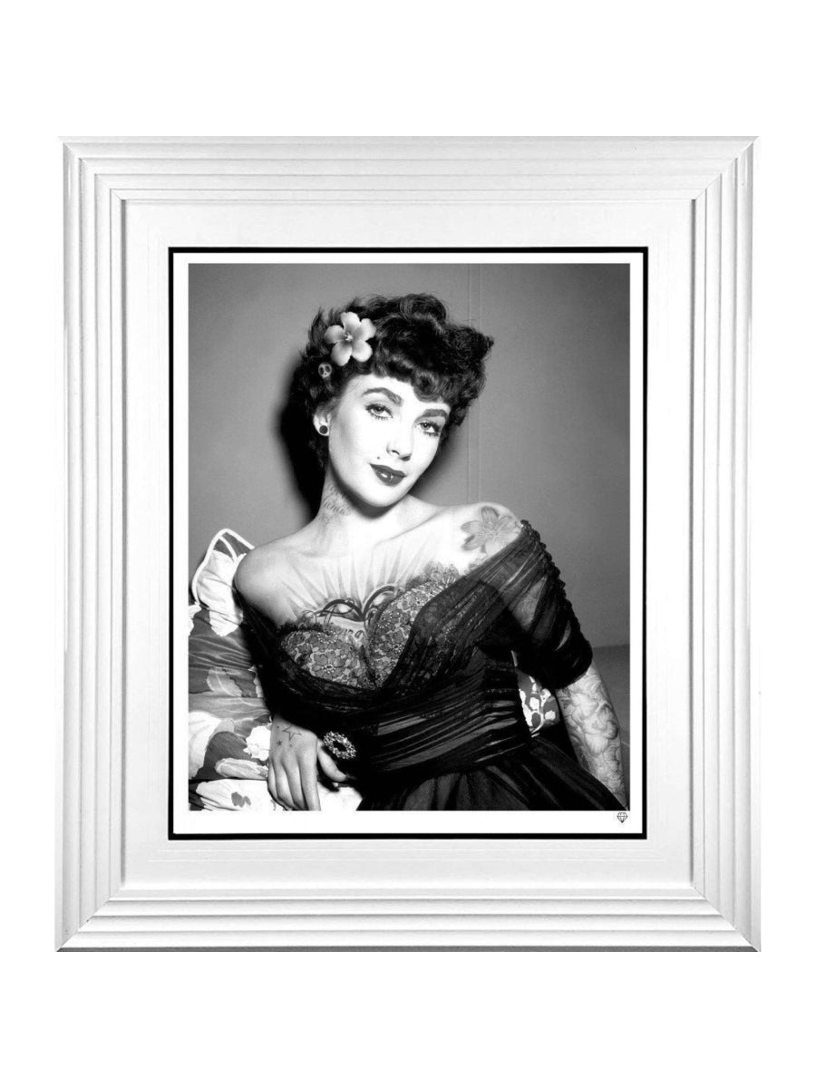 Elizabeth Taylor Tattoo (B&W)