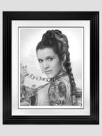 Slave Leia Tattoo (B&W Star Wars Tattoo Portrait)