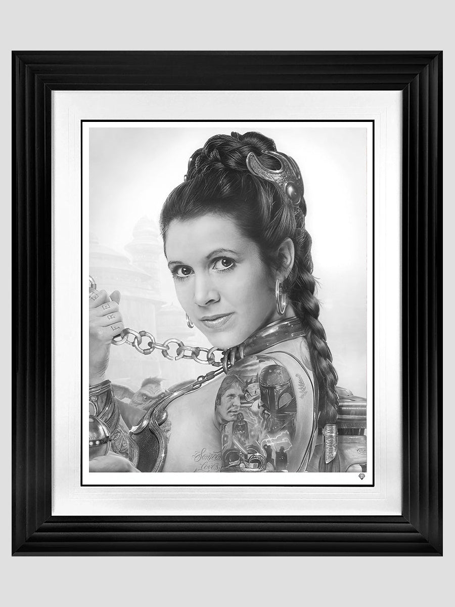 Slave Leia Tattoo (B&W Star Wars Tattoo Portrait)