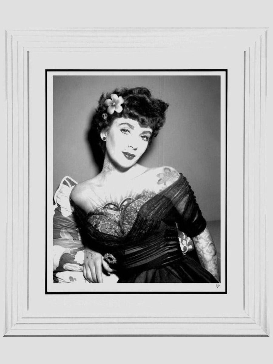 Elizabeth Taylor Tattoo (B&W)